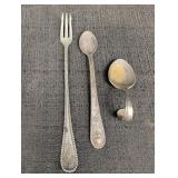 (3) Silver- plated spoons, Heinz, Gerber baby