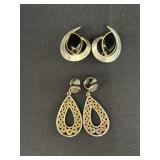 2pr clip-on earrings - Sarah Coventry & Trifari