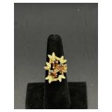 Madeira Creations cocktail ring, 18K HGE, Amber