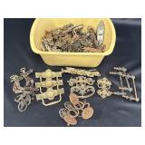 Large variety of ant. metal & brass hardware for