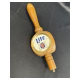 Miller Lite 3-sided wooden beer tap handle, 11in