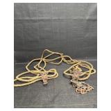 Vintage Cast Iron Barn Pulley W/ Rope