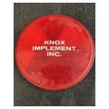 Vtg. Stratolite Knox Implement Inc. Red reflector