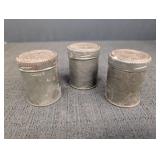 (3) Helme Snuff metal cans 2.5in tall