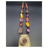Metal & Faux Stone Necklace