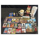 Variety of Disney things - toys, promo pin, pics,