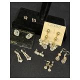 8pr of rhinestone earrings, 4 dangle, 2 stud