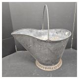 Vintage Galvanized Steel Coal Scuttle