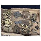 Antique drawer pulls, hinges, hardware.