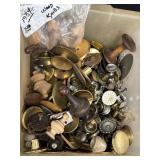 Variety of antique drawer knobs/hardware, wood &