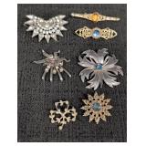 Misc Brooches stones missing backs need repair