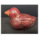 Paper Mache Duck Trinket box 5in long x 4in tall