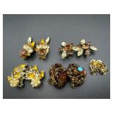 Variety of Brown & Amber Rhinestone Beaded Clip
