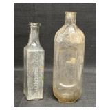 (2) Vintage Glass Bottles