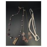 I am Strength, Lucite Leaf & Heart Necklace