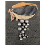 Nickel Metal balls variety of sizes w/ leather