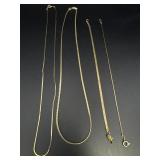 (2) Gold Tone Necklaces & (2) Gold Tone Braceklets