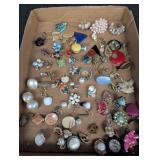 Miss matched costume earrings, Clip-On, pierced