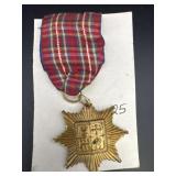 Gold Tone Sunburst Coat of Arms Pin