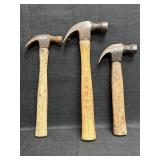 (3) Wooden Handle Hammers