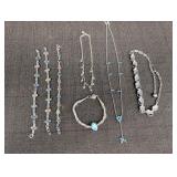Silver-tone jewelry, necklaces & bracelets, leaf