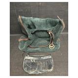 Michael Kors dark green suede slouchy shoulder