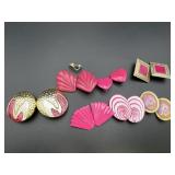 Variety of Pink Clip On Earrings