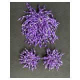 Purple faceted plastic bead brooch & earrings,