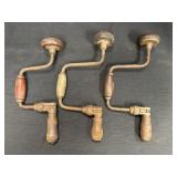 3 Vtg ratcheting bit brace hand drills