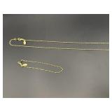 American Showcase gold tone necklace & bracelet,