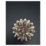 Pink Rhinestone Brooch Pin