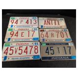(5) Embossed Indiana Hoosier Hospitality & one