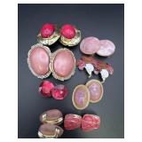 Variety of Pink Clip On Earrings