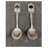 (2) Silver-Tone Spoons marked w/ card suits