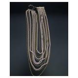 Pink & Brown 11 Strand Necklace
