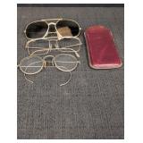 (3) Pair of glasses w/ leather case marked