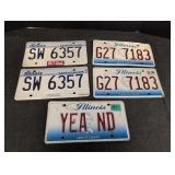 (5) Embossed Illinois Land of Lincoln license