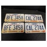 (4) Embossed Ohio Birthplace of Aviation license