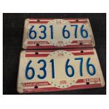 (2) Illinois 1976 Land of Lincoln license plates