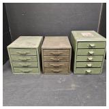 (3) Vintage 4-Drawer Metal Small Parts Cabinets