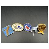 Republican & Dem Pins & Lions Club & Free Love i
