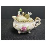 Lefton China Hand Painted Pin Cushion Creamer