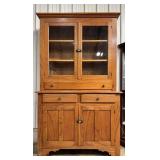 Antique Oak Step Back Hutch