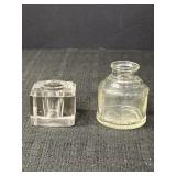 Vtg Glass Ink Bottles (2)