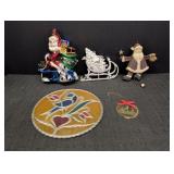 Variety of Christmas Ornaments, Hand-Blown Santa