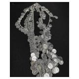 Tin Stamped Coin Necklace or Belt