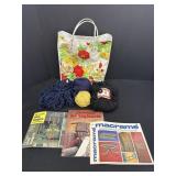 Macrame pattern books & yarn