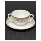 MZ Austria 2 handled cup & saucer set, floral