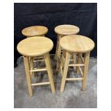 (4) Wood Bar Stools