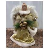 Angel Christmas Tree Topper, gold & cream